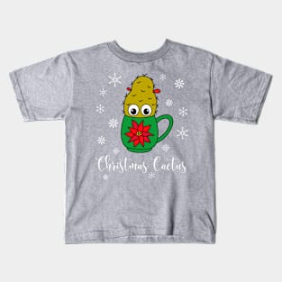 Christmas Cactus - Small Christmas Cactus In Poinsettia Mug Kids T-Shirt